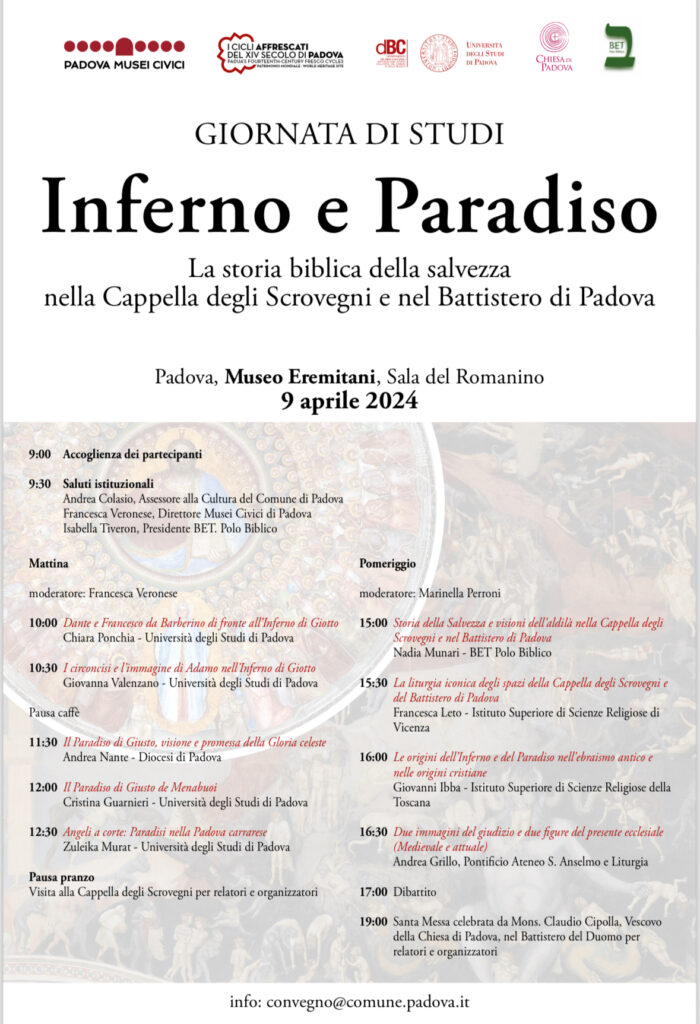 GIORNATA DI STUDI nella Cappella degli Scrovegni e nel Battistero di Padova